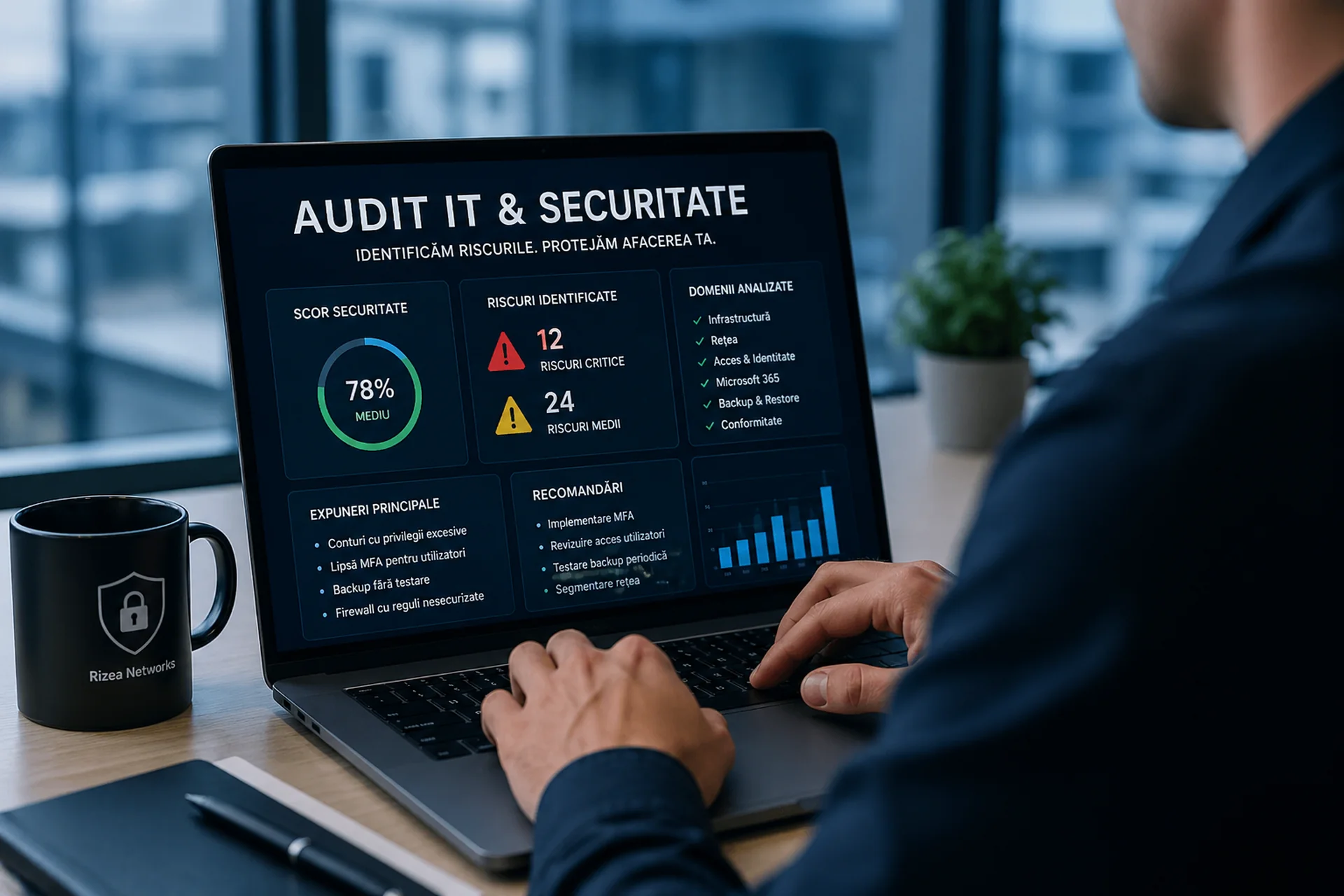 audit IT securitate infrastructura companie Microsoft 365 riscuri si recomandari